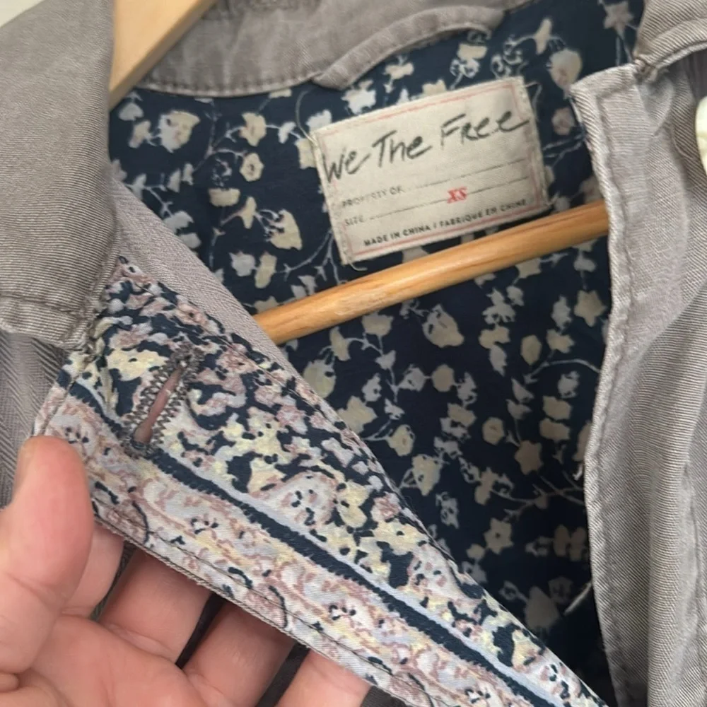 Free People jacket apollo utility patchwork shacket lilac skies we the free XS